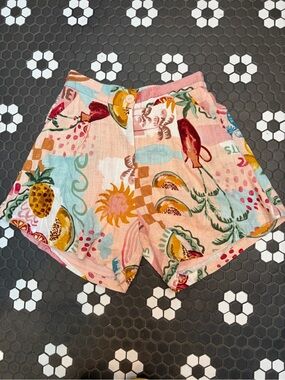 Anthropologie Paper Heart Les Fruits Tropical Pink Shorts Size S